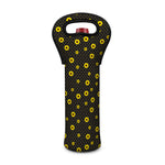 Polka Dot Sunflower Pattern Print Single Neoprene Wine Tote