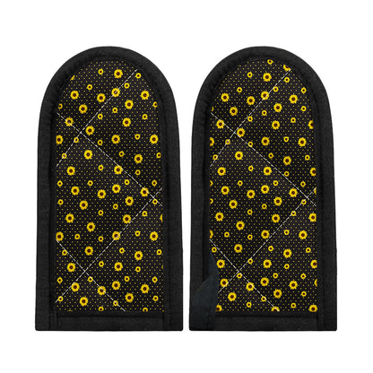 Polka Dot Sunflower Pattern Print Skillet Handle Cover