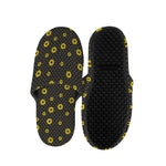 Polka Dot Sunflower Pattern Print Slippers