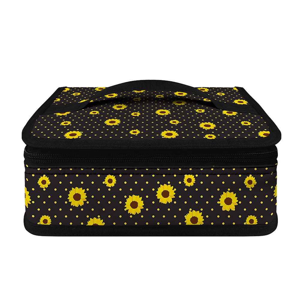 Polka Dot Sunflower Pattern Print Small Lunch Bag