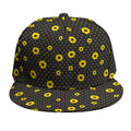 Polka Dot Sunflower Pattern Print Snapback Cap
