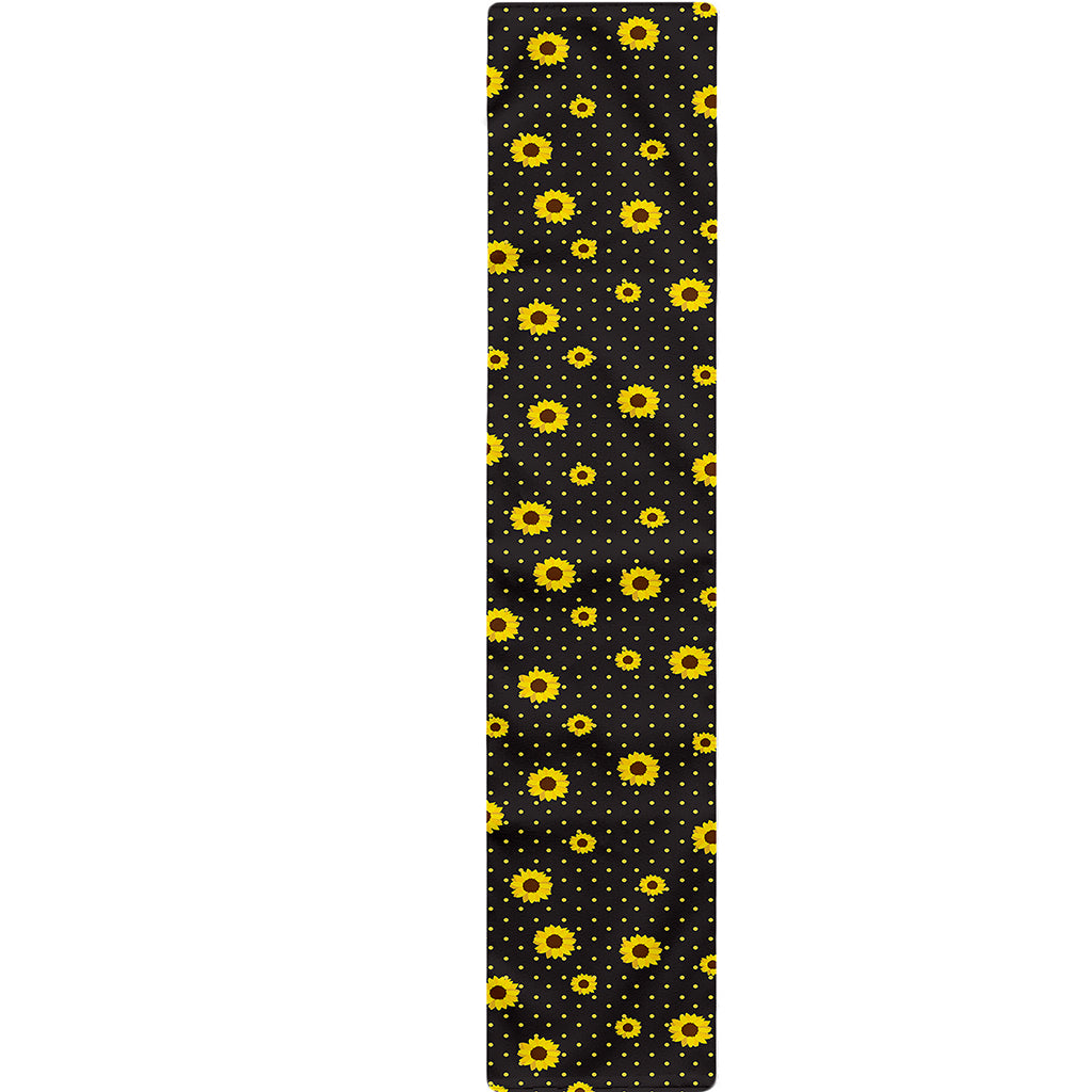 Polka Dot Sunflower Pattern Print Table Runner