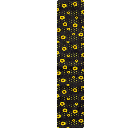 Polka Dot Sunflower Pattern Print Table Runner