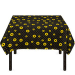 Polka Dot Sunflower Pattern Print Tablecloth