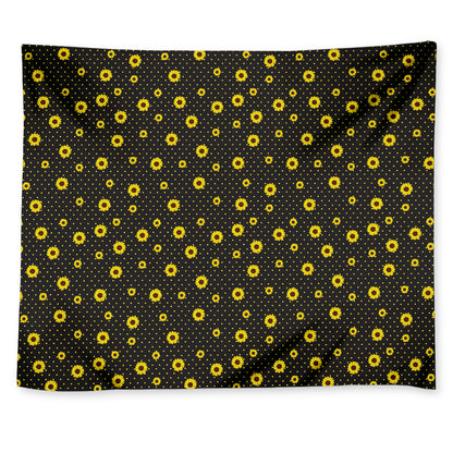 Polka Dot Sunflower Pattern Print Tapestry