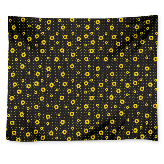 Polka Dot Sunflower Pattern Print Tapestry