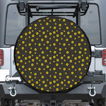 Polka Dot Sunflower Pattern Print Tire Cover