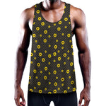 Polka Dot Sunflower Pattern Print Training Tank Top