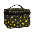 Polka Dot Sunflower Pattern Print Travel Makeup Bag