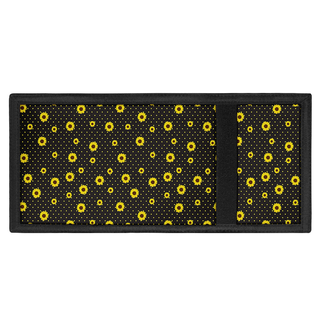 Polka Dot Sunflower Pattern Print Trifold Wallet