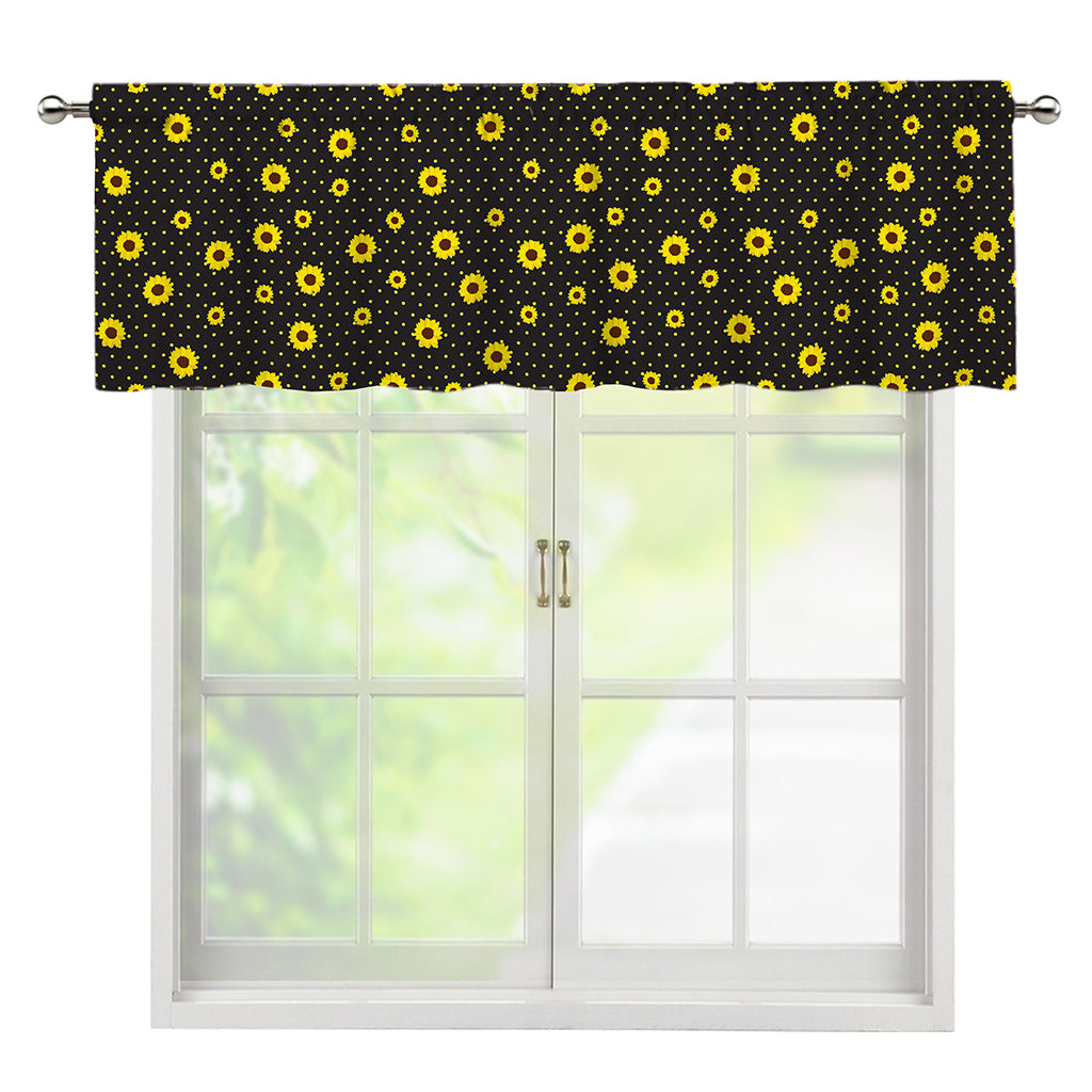 Polka Dot Sunflower Pattern Print Window Valance