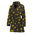 Polka Dot Sunflower Pattern Print Women's Bathrobe