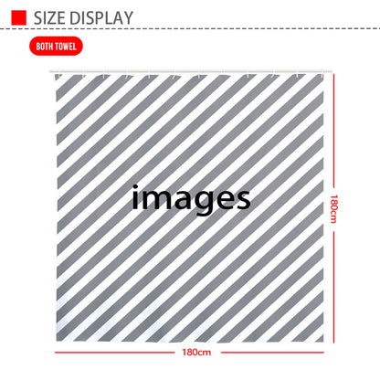 Beige And White Gingham Pattern Print Polyester Shower Curtain