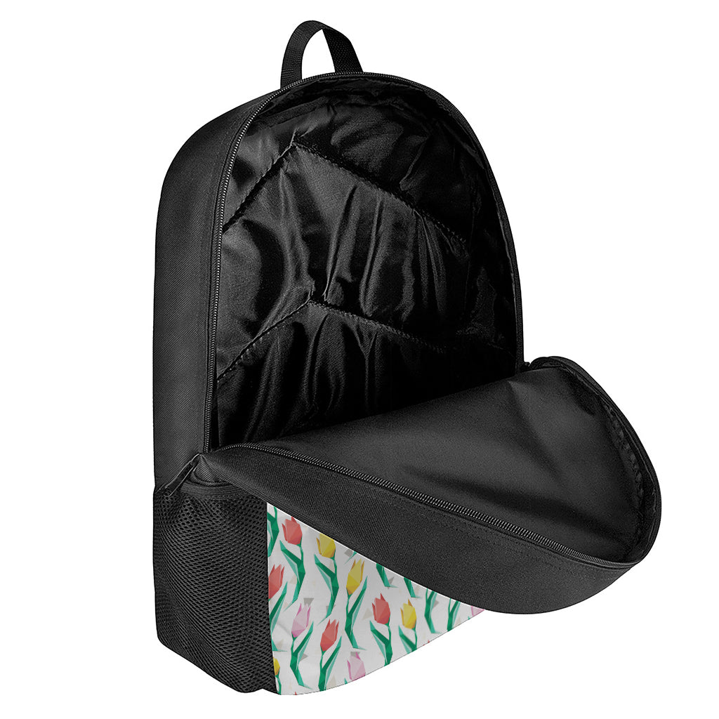 Polygon Tulip Pattern Print 17 Inch Backpack