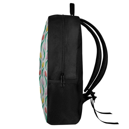 Polygon Tulip Pattern Print 17 Inch Backpack