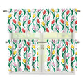 Polygon Tulip Pattern Print 3 Piece Kitchen Curtains