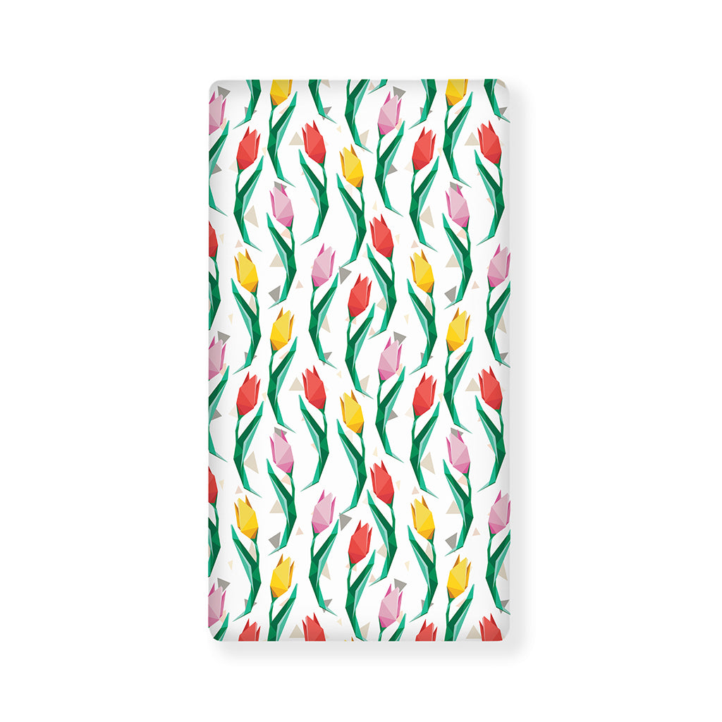 Polygon Tulip Pattern Print Baby Crib Sheet