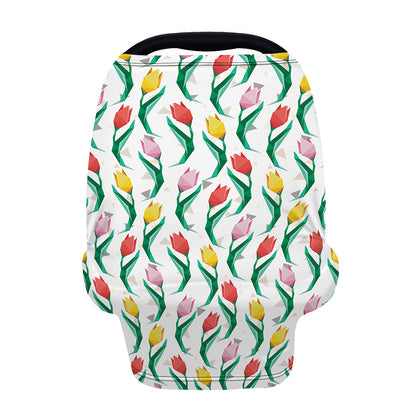 Polygon Tulip Pattern Print Baby Seat Cover