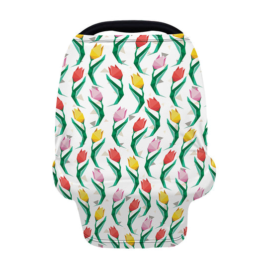 Polygon Tulip Pattern Print Baby Seat Cover