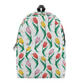 Polygon Tulip Pattern Print School Backpack