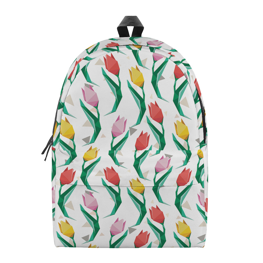 Polygon Tulip Pattern Print Backpack