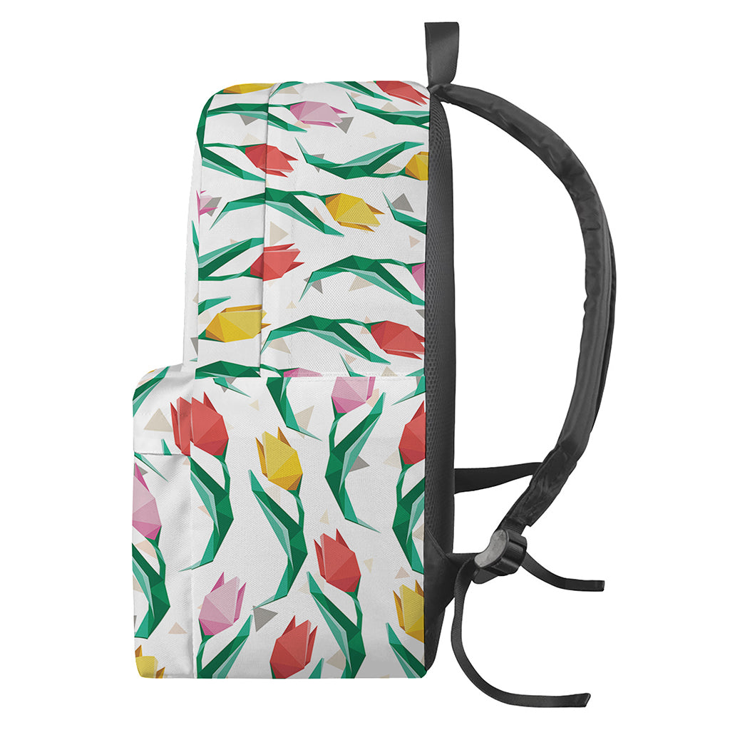 Polygon Tulip Pattern Print Backpack