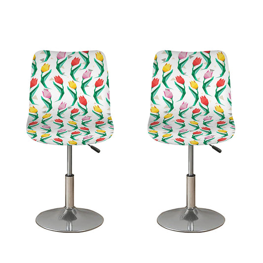Polygon Tulip Pattern Print Bar Stool Covers