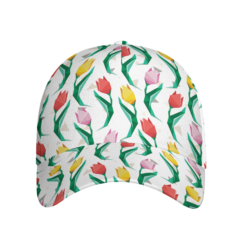 Polygon Tulip Pattern Print Baseball Cap