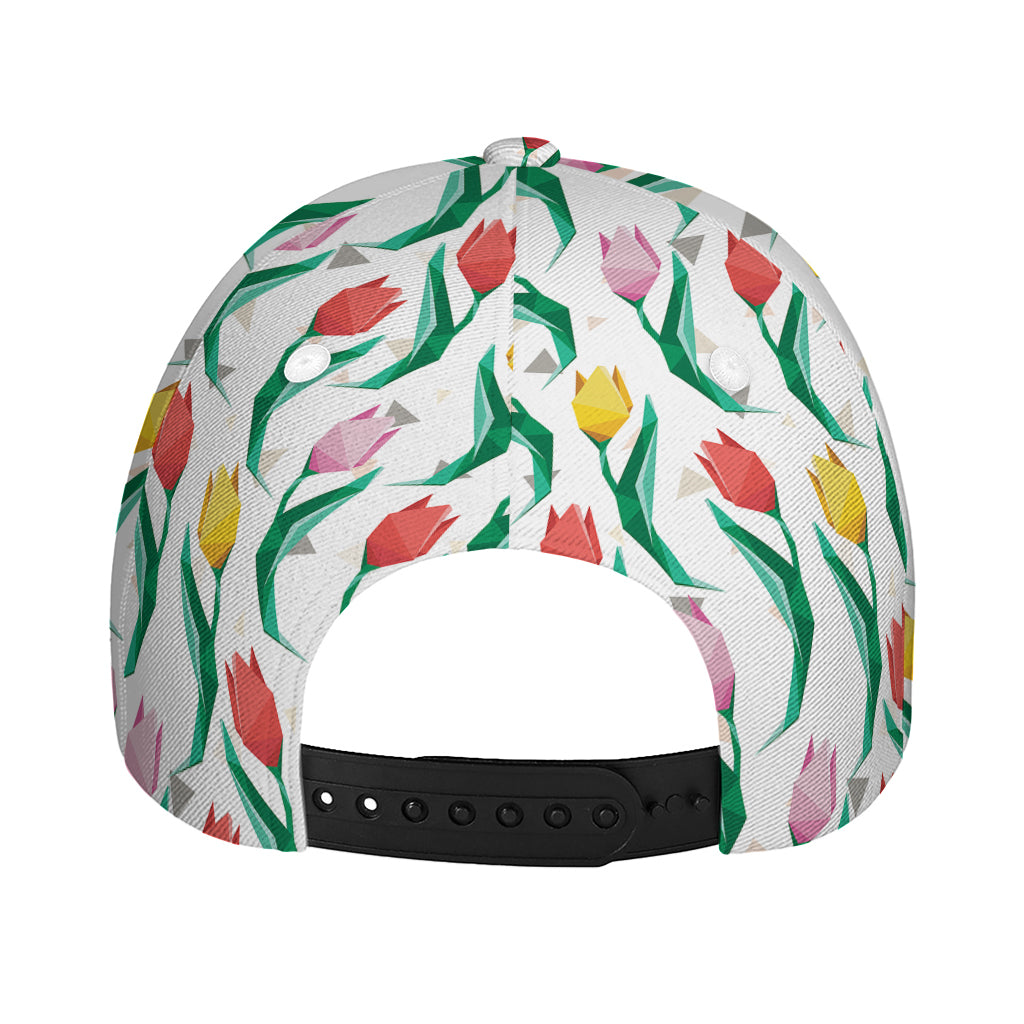 Polygon Tulip Pattern Print Baseball Cap