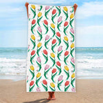 Polygon Tulip Pattern Print Beach Towel