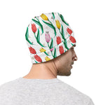 Polygon Tulip Pattern Print Beanie