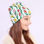 Polygon Tulip Pattern Print Beanie