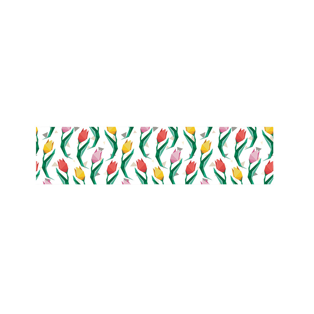 Polygon Tulip Pattern Print Bed Runner