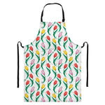 Polygon Tulip Pattern Print Bib Apron With Pocket