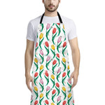 Polygon Tulip Pattern Print Bib Apron With Pocket