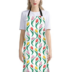Polygon Tulip Pattern Print Bib Apron With Pocket