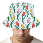 Polygon Tulip Pattern Print Bucket Hat
