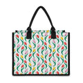 Polygon Tulip Pattern Print Canvas Tote Bag