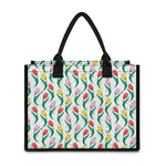 Polygon Tulip Pattern Print Canvas Tote Bag