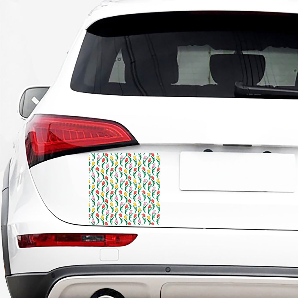 Polygon Tulip Pattern Print Car Sticker