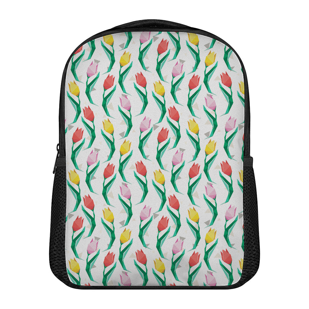 Polygon Tulip Pattern Print Casual Backpack
