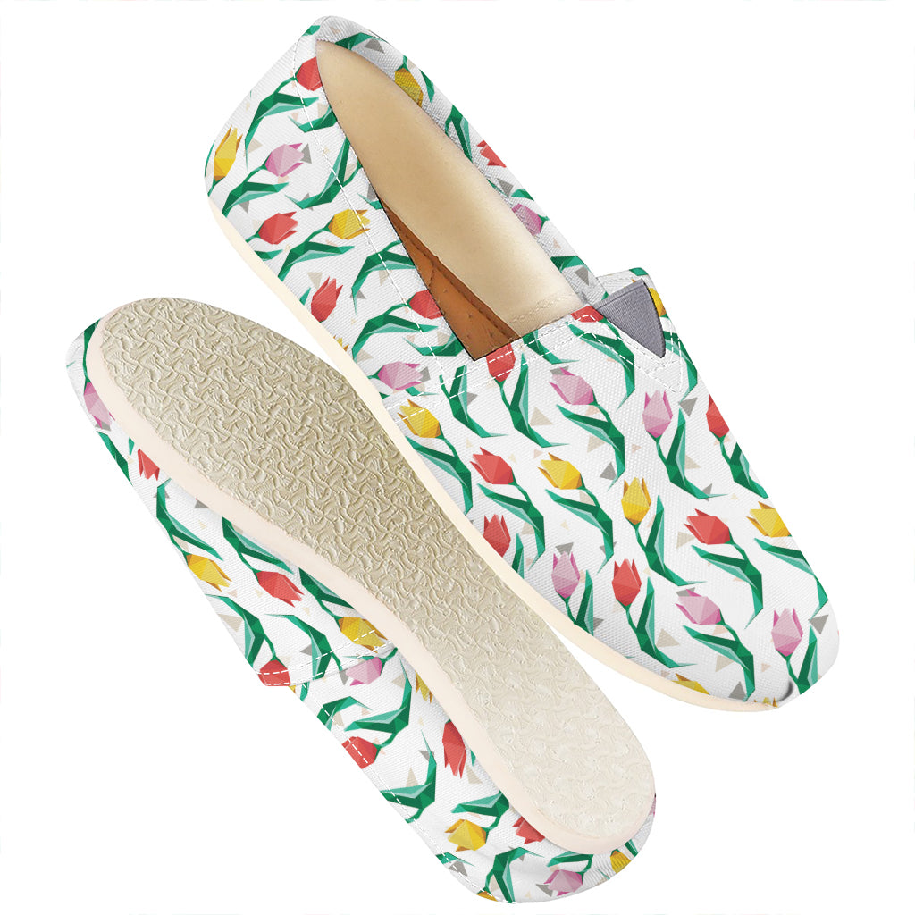 Polygon Tulip Pattern Print Casual Shoes