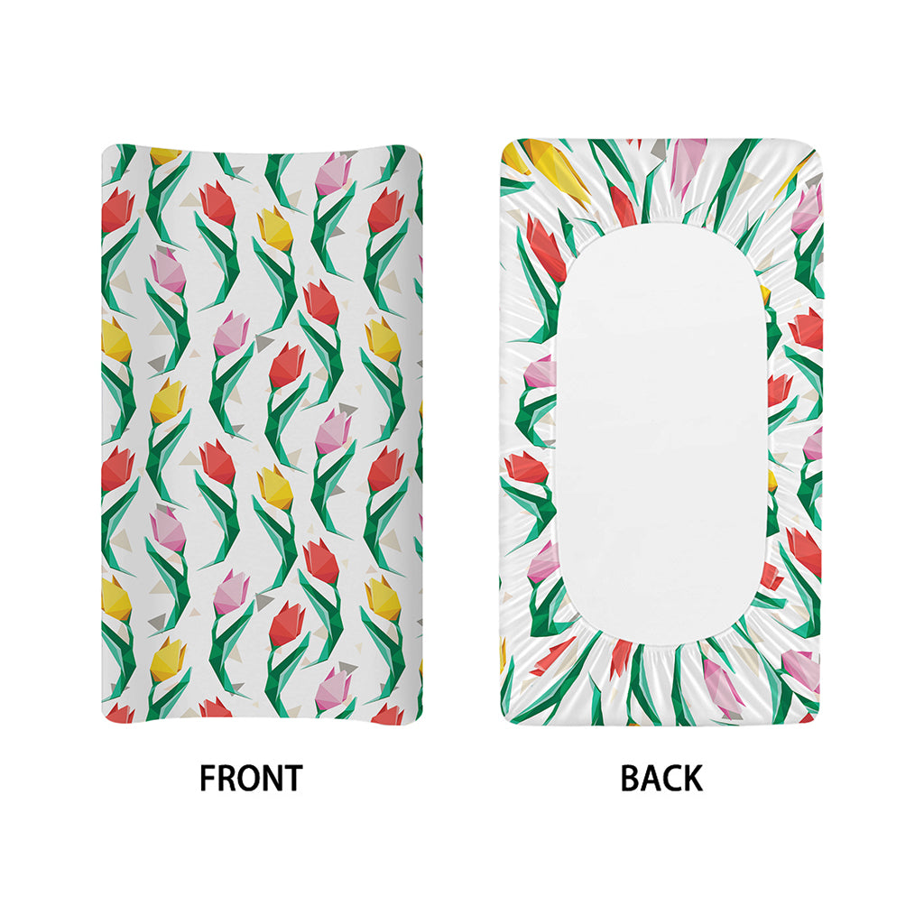 Polygon Tulip Pattern Print Changing Pad Cover
