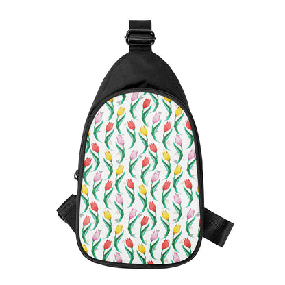 Polygon Tulip Pattern Print Chest Bag