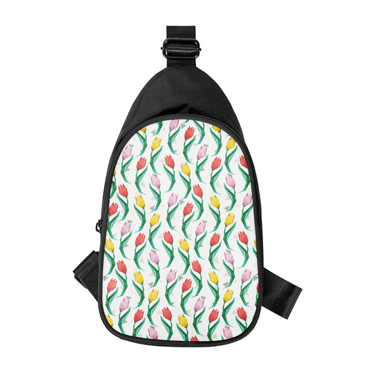 Polygon Tulip Pattern Print Chest Bag
