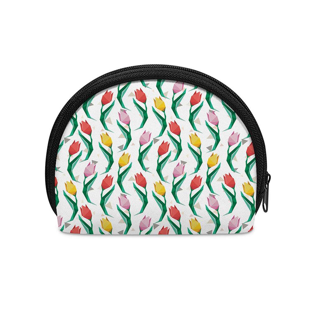 Polygon Tulip Pattern Print Coin Purse