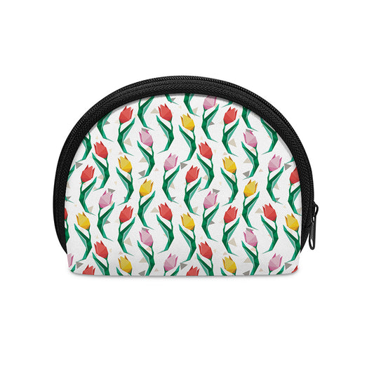 Polygon Tulip Pattern Print Coin Purse