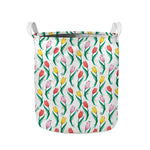 Polygon Tulip Pattern Print Collapsible Laundry Basket