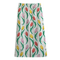 Polygon Tulip Pattern Print Cotton Front Slit Maxi Skirt