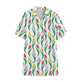 Polygon Tulip Pattern Print Cotton Hawaiian Shirt